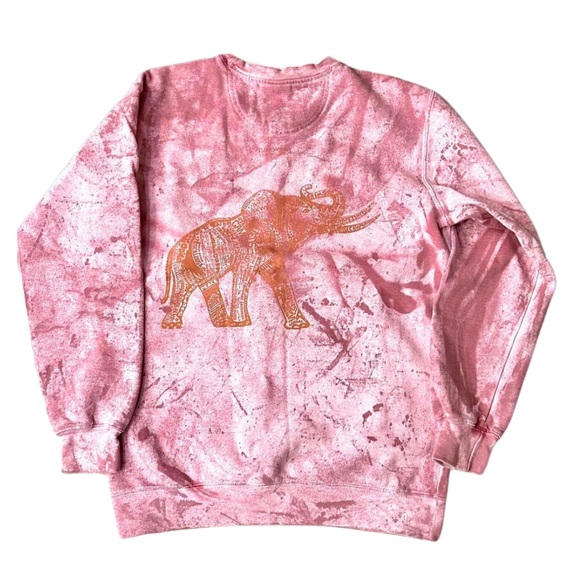 *NWOT* COMFORT COLORS Tuskwear Crewneck Sweatshirt in Bright Crimson Tie-Dye . S - Picture 2 of 8